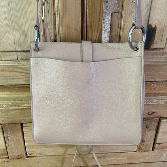 Rebecca Minkoff Small Megan Leather Crossbody Feed‎ Bag Purse Blush Pink Cream - Picture 7 of 16